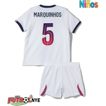 Camiseta Paris Saint-Germain Marquinhos #5 Visitante Equipación para niños 2026-27 manga corta (+ pantalones cortos)